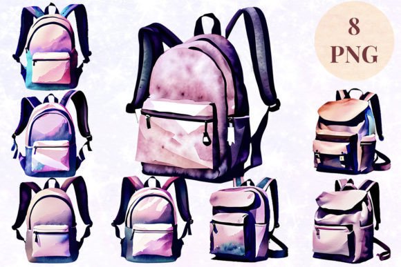 Backpack Watercolor 11 Clipart PNG: A Versatile Design Asset