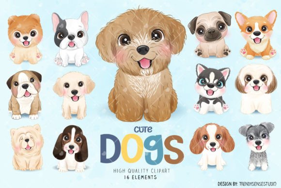 Cute Dogs Collection Clipart