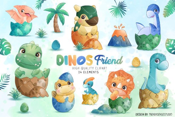 Doodle Newborn Dinosaur Clipart: A Creative Asset for Modern Designers