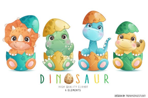 Doodle Newborn Dinosaurs Clipart: A Versatile Creative Asset for Personal and Commercial Projects