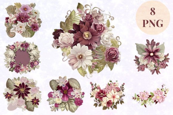 Flowers Floral 4 Clipart PNG: A Versatile Design Asset