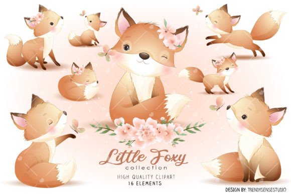 Little Fox Collection Clipart