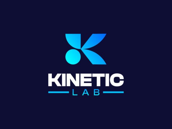 Modern Gradation Blue Tech Letter K Logo
