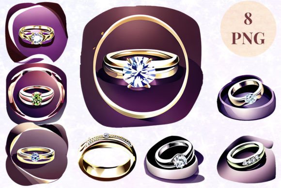 Unlock Creative Potential with Wedding Ring 74 Clipart PNG for Your Next Project