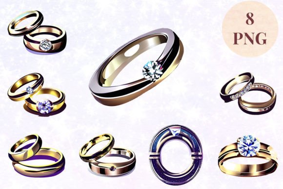 Wedding Ring 48 Clipart PNG for Versatile Projects